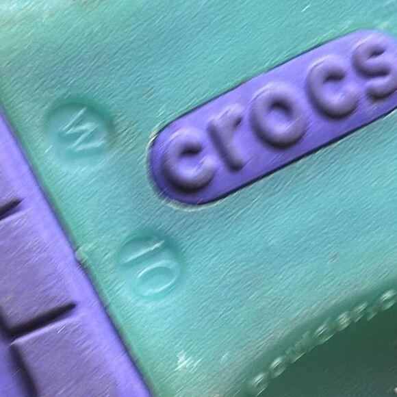 CROCS Patricia Women’s 10 Purple Green Slip on Sandals Shoes - Picture 8 of 8
